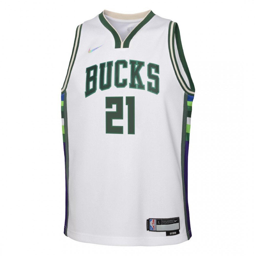 Men's Milwaukee Bucks Jrue Holiday #21 White 2021/22 Swingman NBA Jersey - City Edition-Pro Kit Vault | Brand New 26/27 Sports Jerseys